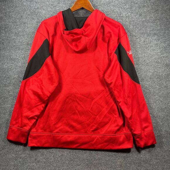 Fire Department Hoodie Norman Oklahoma Men's Large Red Embroidered Zip Pocket - Picture 9 of 10